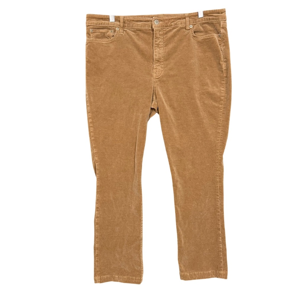Lauren Ralph Lauren Pants Womens 16 Tan Khaki Brown Corduroy Black Label Preppy‎